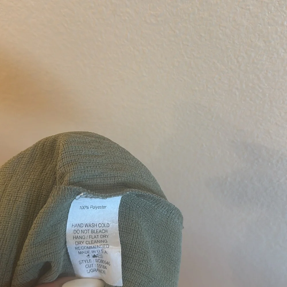 Ces Femme Wide Leg Pull On Pants Olive Side Pockets Womens Size Large - Picture 10 of 10